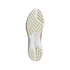 Sole of an off-white F50 turf soccer shoe featuring numerous small rubber studs and a central white bridge with the F50 logo on a plain white background.