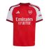 Arsenal home football jersey featuring a red torso, white sleeves, the club crest, Adidas logo, and "Emirates FLY BETTER" sponsor text.
