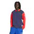 A person with dreadlocks models a navy and red long-sleeve Adidas polo shirt and blue athletic pants, both featuring "World Cup USA 94" branding, set against a solid black background.