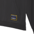 Close-up of a dark gray hoodie with a woven rectangular patch. The patch has a gold border and includes the Thrasher logo and Argentine Football Association text.